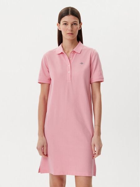 Gant Sukienka codzienna Shield 4201529 Różowy Regular Fit. Czerwone sukienki damskie GANT, na co dzień, xs, bez wzorów, z bawełny, bez kołnierzyka, bez ramiączek, proste. Za 229.99 zł.