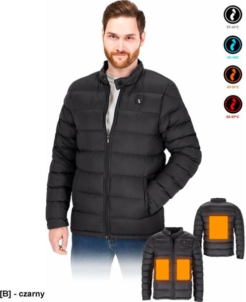 Kurtka męska Reis Pikowana kurtka ochronna ocieplana męska zamek błyskawiczny wodoodporne panele grzewcze 3 tryby powerbank USB A SLOP - czarny L. Brązowe kurtki męskie Reis, l, bez wzorów, bez kaptura. Za 268.95 zł.