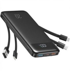 Powerbank Powerbank Charmast W2065 PD3.0 3A 22,5W 20000 mAh z wbudowanymi kablami USB A / USB C / Lightning / Micro USB czarny. Czarne powerbanki NoName. Za 138.27 zł.