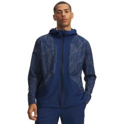Kurtka męska Under Armour Unstoppable Woven Jacket 6014621. Niebieskie kurtki męskie Under Armour, m, bez wzorów, z elastanu, z kapturem. Za 484.90 zł.