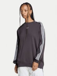 Adidas Bluza Lace 3 Stripes Crew LG4253 Brązowy Regular Fit. Brązowe bluzy damskie Adidas, l, bez wzorów, z bawełny, bez ramiączek, bez kaptura. Za 299.99 zł.