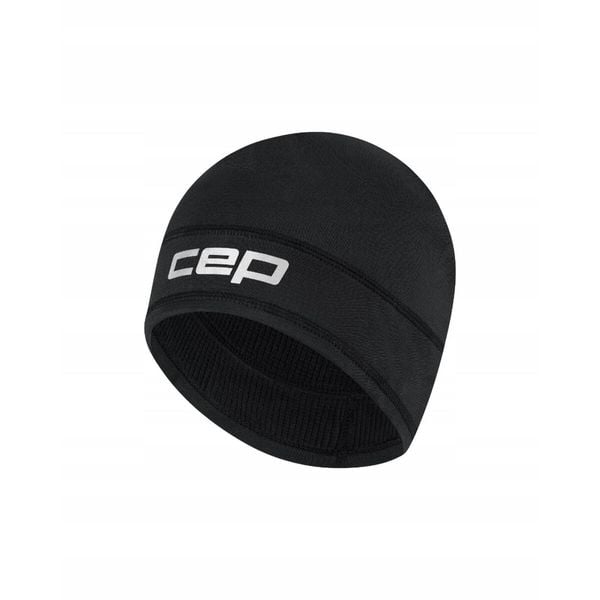 Ciepła zimowa czapka termiczna beanie unisex Core Run CEP. Czarne czapki damskie CEP, na zimę, bez wzorów, z elastanu, sportowe. Za 79.00 zł.
