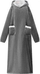 VidaXL Bluza-koc Ciemnoszary Fleece i Flanela. Bluzy damskie vidaXL, bez wzorów, bez ramiączek, bez kaptura. Za 184.99 zł.