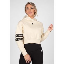 Tracey Cropped Bluza z kapturem - Beżowy. Brązowe bluzy damskie GORILLA WEAR, xl, bez wzorów, bez ramiączek, z kapturem. Za 297.00 zł.