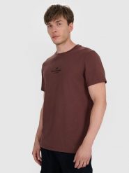 4F T-shirt regular z nadrukiem męski - brązowy XXL. Brązowe t-shirty męskie 4F, m, bez wzorów, z bawełny, bez kołnierzyka, bez ramiączek. Za 59.99 zł.