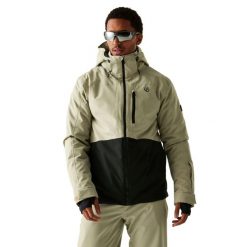 Męska Kurtka Narciarska Edge III. Czarne kurtki sportowe męskie Dare 2B, m, bez wzorów, z materiału, z kapturem, narciarskie. Za 233.99 zł.