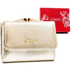 Portfel damski Lorenti 55287-BLA złoty. Żółte portfele damskie LORENTI, ze skóry. Za 59.99 zł.