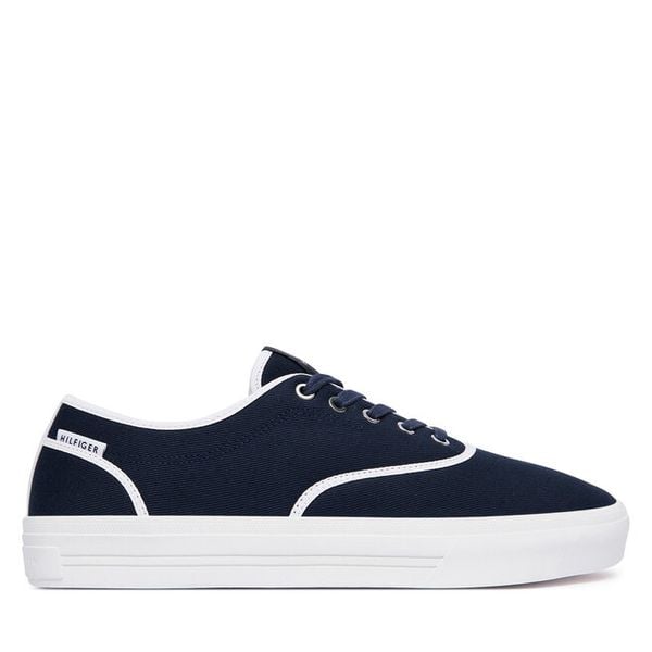 Tenisówki Tommy Hilfiger. Niebieskie trampki męskie Tommy Hilfiger, bez wzorów, bez zapięcia. Za 299.99 zł.