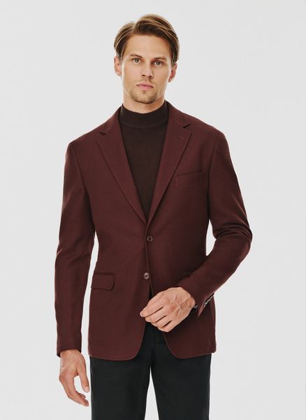 PAKO LORENTE – Brązowa gładka marynarka męska. Brązowe garnitury męskie Pako Lorente, m, bez wzorów, z elastanu, casualowe, bez kołnierzyka, bez ramiączek. Za 399.99 zł.