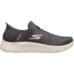 Buty sportowe Sneakersy męskie, Slip-Ins: GO Walk Flex - Smooth Motion. Szare buty sportowe męskie Skechers, bez wzorów, bez zapięcia. Za 329.99 zł.