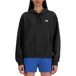 Bluza sportowa damska New Balance WT41507BK. Czarne bluzy damskie New Balance, xl, bez wzorów, sportowe, bez ramiączek, z kapturem. Za 349.99 zł.