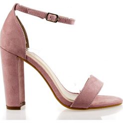 Sandały Różowe Z Klamerką (38). Czerwone sandały damskie Fashion, bez wzorów, z zamszu, bez obcasa, na słupku, bez zapięcia. Za 54.00 zł.