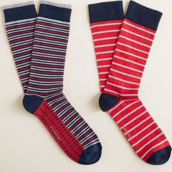 Mango Man - Skarpety Raya (2-pack). Czerwone skarpety męskie Mango Man, bez wzorów, z bawełny. W wyprzedaży za 24.90 zł.