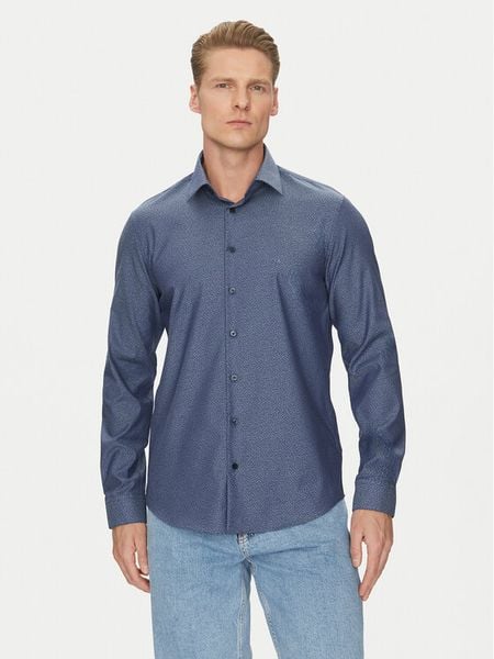 Calvin Klein Koszula K10K114311 Granatowy Regular Fit. Niebieskie koszule męskie Calvin Klein, m, bez wzorów, z bawełny, bez kołnierzyka, bez ramiączek. Za 309.99 zł.