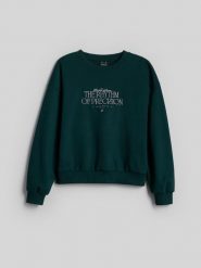4F Bluza dresowa loose bez kaptura damska - zielona XS. Zielone bluzy damskie 4F, l, bez wzorów, z dresówki, bez ramiączek, bez kaptura. Za 149.99 zł.