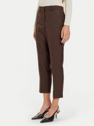 Marella Chinosy Lazzara 2423136075 Brązowy Slim Fit. Brązowe spodnie materiałowe damskie Marella, bez wzorów, z wełny. Za 469.99 zł.