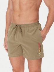 Quiksilver Szorty kąpielowe Spl Fineline Volley 15 EQYJV04141 Khaki Regular Fit. Brązowe kąpielówki męskie Quiksilver, bez wzorów, z syntetyku. Za 129.99 zł.