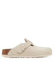 Birkenstock Klapki Boston 1027693 Biały. Białe klapki damskie Birkenstock, bez wzorów, ze skóry, bez obcasa, bez zapięcia. Za 719.99 zł.