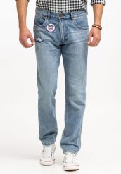 WRANGLER GREENSBORO MĘSKIE SPODNIE JEANSOWE JEANSY DŻINSY RACING INDIGO W15QBF22Y 112325874. Niebieskie jeansy męskie Wrangler, z jeansu. Za 229.99 zł.