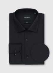 PAKO LORENTE - Czarna koszula męska. Czarne koszule męskie Pako Lorente, m, bez wzorów, z bawełny, bez kołnierzyka, bez ramiączek. Za 299.99 zł.