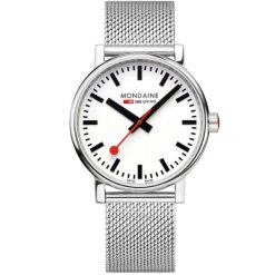 Zegarek męski Mondaine MSE.40110.SM, Quartz, 40mm, 3ATM. Szare zegarki męskie mondaine, bez wzorów, z materiału, ze stali. Za 1,241.55 zł.