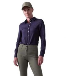 Damska koszula jeździecka z długim rękawem PS of Sweden Rebecca. Białe koszule damskie PS OF SWEDEN, xl, bez wzorów, z bawełny, eleganckie, bez kołnierzyka, bez ramiączek. Za 455.65 zł.