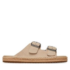 Klapki Tommy Hilfiger. Brązowe klapki męskie Tommy Hilfiger, bez wzorów, bez zapięcia. Za 208.99 zł.