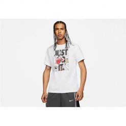 Koszulka sportowa męska Nike Manga Art Just Do It. Białe koszulki sportowe męskie Nike, m, bez wzorów, z bawełny, bez ramiączek. Za 209.99 zł.