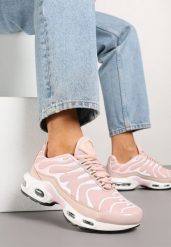 Jasnoróżowe Buty Sportowe Sneakersy Ozdobione Tłoczeniem Tulinea. Czerwone obuwie sportowe damskie Born2be, bez wzorów, bez zapięcia, trekkingowe. Za 149.99 zł.