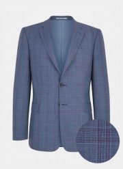 Marynarka garniturowa w kratkę P21SP-3G-054-N. Niebieskie garnitury męskie Pako Lorente, m, bez wzorów, z poliesteru, eleganckie. Za 299.99 zł.