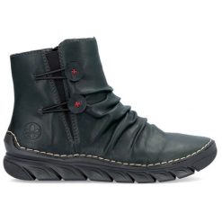 Botk Damskie Rieker 55052-54 zielone. Zielone botki damskie bez wzorów, bez obcasa, bez zapięcia. Za 555.20 zł.