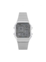 Casio Zegarek A130WE-7AEF Srebrny. Szare, cyfrowe zegarki męskie Casio, bez wzorów, srebrne. Za 219.99 zł.