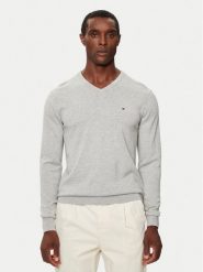 Tommy Hilfiger Sweter MW0MW14745 Szary Regular Fit. Szare swetry męskie Tommy Hilfiger, m, bez wzorów, z bawełny, bez kołnierzyka, bez ramiączek. Za 459.99 zł.