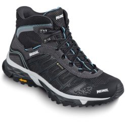 Buty turystyczne damskie Meindl Finale Lady Mid z membraną Gore -Tex. Czarne obuwie trekkingowe damskie MEINDL, z gore-texu, bez zapięcia. W wyprzedaży za 549.50 zł.