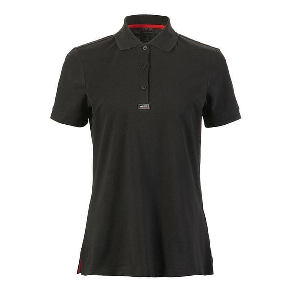Damska koszulka polo Musto Essential Pique. Czarne bluzki damskie Musto, bez wzorów, bez kołnierzyka, bez ramiączek. Za 265.50 zł.