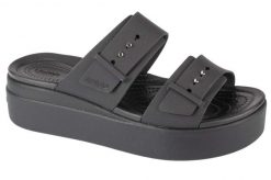 Sandały CROCS BROOKLYN W Czarny. Czarne sandały damskie Crocs, bez wzorów, z materiału, bez obcasa, bez zapięcia. Za 243.40 zł.