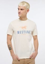 MUSTANG ALEX C PRINT MĘSKI T-SHIRT KOSZULKA NADRUK LOGO PRISTINE 1013808 8001. T-shirty męskie Mustang, m, bez wzorów, bez kołnierzyka, bez ramiączek. Za 69.99 zł.