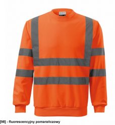 RIMECK - ADLER - Bluza unisex, paski odblaskowe producenta 3M, 300 g/m, 100 % poliester fluorescencyjny pomarańczowy L. Brązowe bluzy damskie RIMECK, l, bez wzorów, z poliesteru, bez ramiączek, bez kaptura. Za 82.91 zł.
