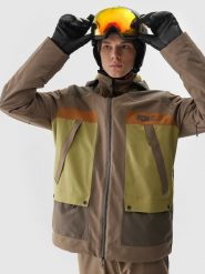 4F Kurtka snowboardowa membrana 15000 męska - brązowa XL. Brązowe kurtki sportowe męskie 4F, na zimę, m, bez wzorów, z meshu, bez kaptura, narciarskie. W wyprzedaży za 249.99 zł.