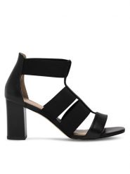 Lasocki Sandały WYL3119-1Z Czarny. Czarne sandały damskie Lasocki, bez wzorów, z materiału, bez obcasa, na słupku, bez zapięcia. Za 159.99 zł.