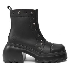 Botki Altercore. Czarne botki damskie Altercore, bez wzorów, bez obcasa, na słupku, bez zapięcia. Za 639.99 zł.
