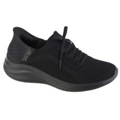 Buty sportowe Sneakersy damskie, Skechers Ultra Flex 3.0 Brilliant Slip-ins. Czarne obuwie sportowe damskie Skechers, bez wzorów, bez zapięcia, trekkingowe. Za 349.99 zł.