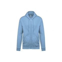 Bluza z kapturem i zamkiem błyskawicznym Kariban. Niebieskie bluzy damskie KARIBAN, m, bez wzorów, z bawełny, bez ramiączek, z kapturem. Za 195.50 zł.
