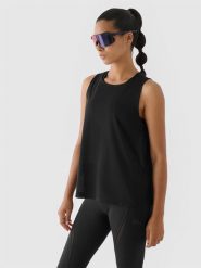 4F Top treningowy oversize szybkoschnący 4F x Anna Lewandowska - czarny XS. Czarne koszulki sportowe damskie 4F, xs, bez wzorów, z dzianiny, bez ramiączek, na fitness i siłownię. W wyprzedaży za 49.99 zł.