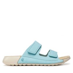 Klapki ECCO. Niebieskie klapki damskie ecco, bez wzorów, bez obcasa, bez zapięcia. Za 529.99 zł.