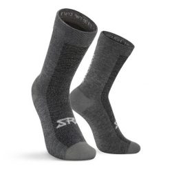Skarpetki rowerowe z wełną merino kolarsjie unisex SRX Maloja. Szare skarpety męskie SIROKO, bez wzorów, z elastanu. Za 76.00 zł.