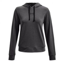 Bluza treningowa damska Under Armour Rival Terry Hoodie. Szare bluzy damskie Under Armour, xl, bez wzorów, bez ramiączek, z kapturem. Za 345.00 zł.