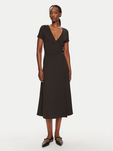 Tommy Hilfiger Sukienka codzienna Utility WW0WW42578 Czarny Regular Fit. Czarne sukienki damskie Tommy Hilfiger, na co dzień, s, bez wzorów, z bawełny, bez kołnierzyka, bez ramiączek, proste. Za 459.99 zł.