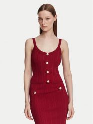 Guess Top W6YR25 Z0972 Bordowy Slim Fit. Czerwone topy damskie Guess, xs, z aplikacjami, z syntetyku, bez kołnierzyka, bez ramiączek. Za 294.99 zł.