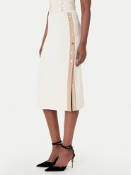 Elisabetta Franchi Spódnica midi GK-27S-61E2-V340 Beżowy Regular Fit. Brązowe spódnice damskie Elisabetta Franchi, s, bez wzorów, z wiskozy, midi. Za 1,449.00 zł.